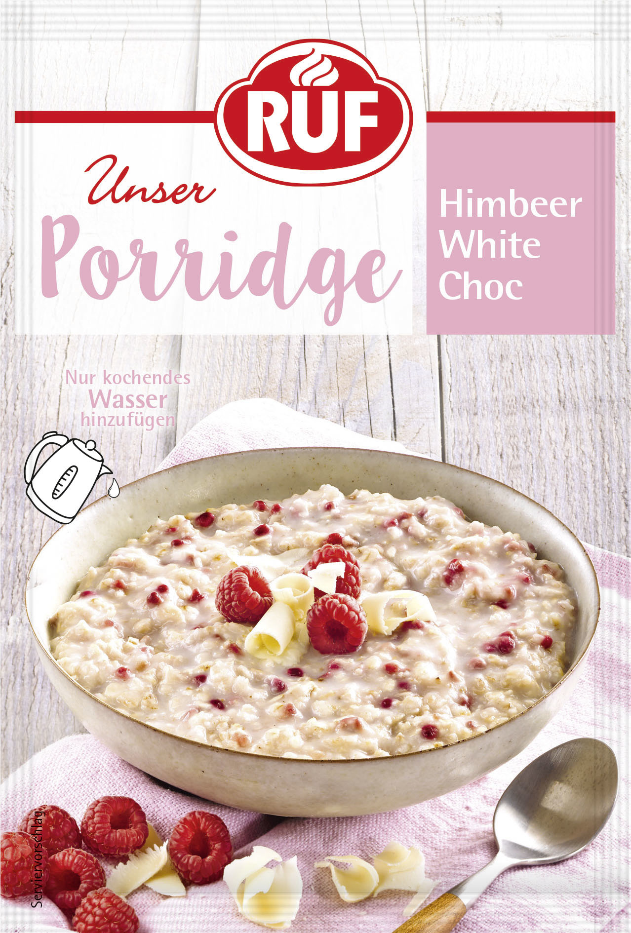 Ruf Porridge Himbeer White Choclate 65g