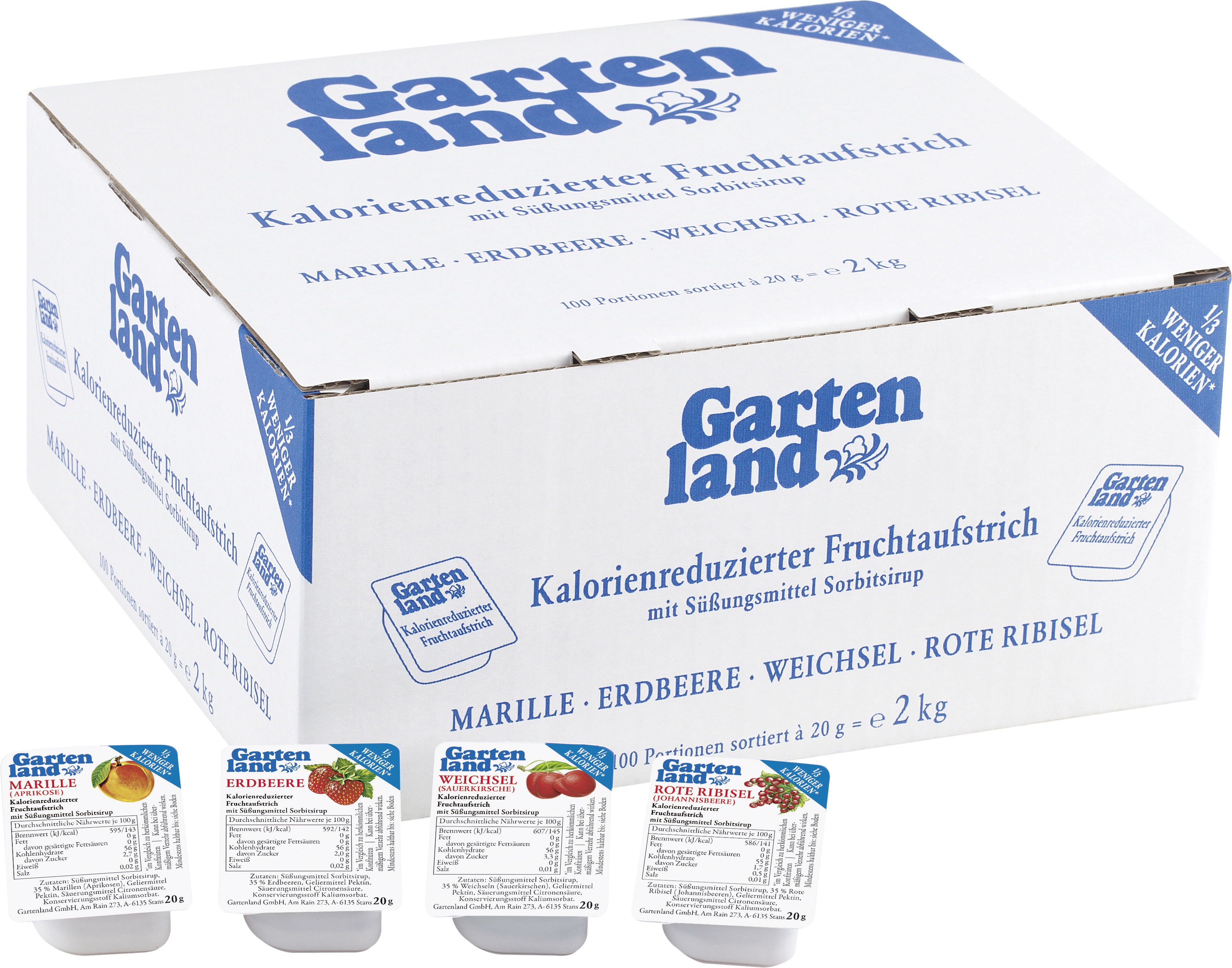 9001432010484 - Gartenland Kalorienreduzierte Portionen 4-fach sortiert 100x20g